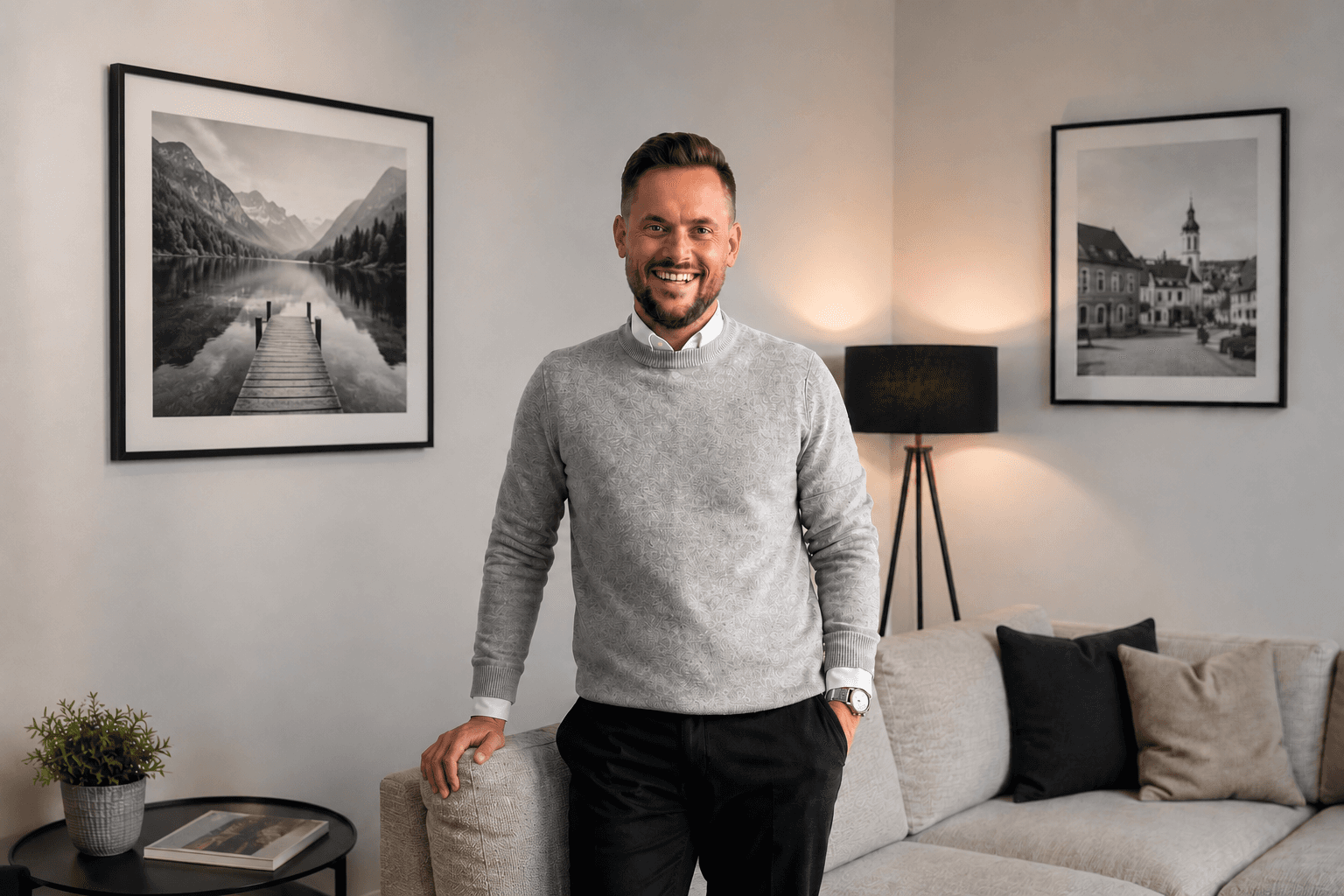 Maximilian Weller im Büro von Blickle & Weller Immobilien